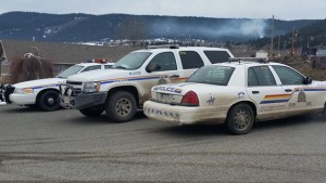 RCMP vehicles on the scene during anti-treaty vote demonstration on the Williams Lake Indian Band reserve on Thursday. Facebook photo